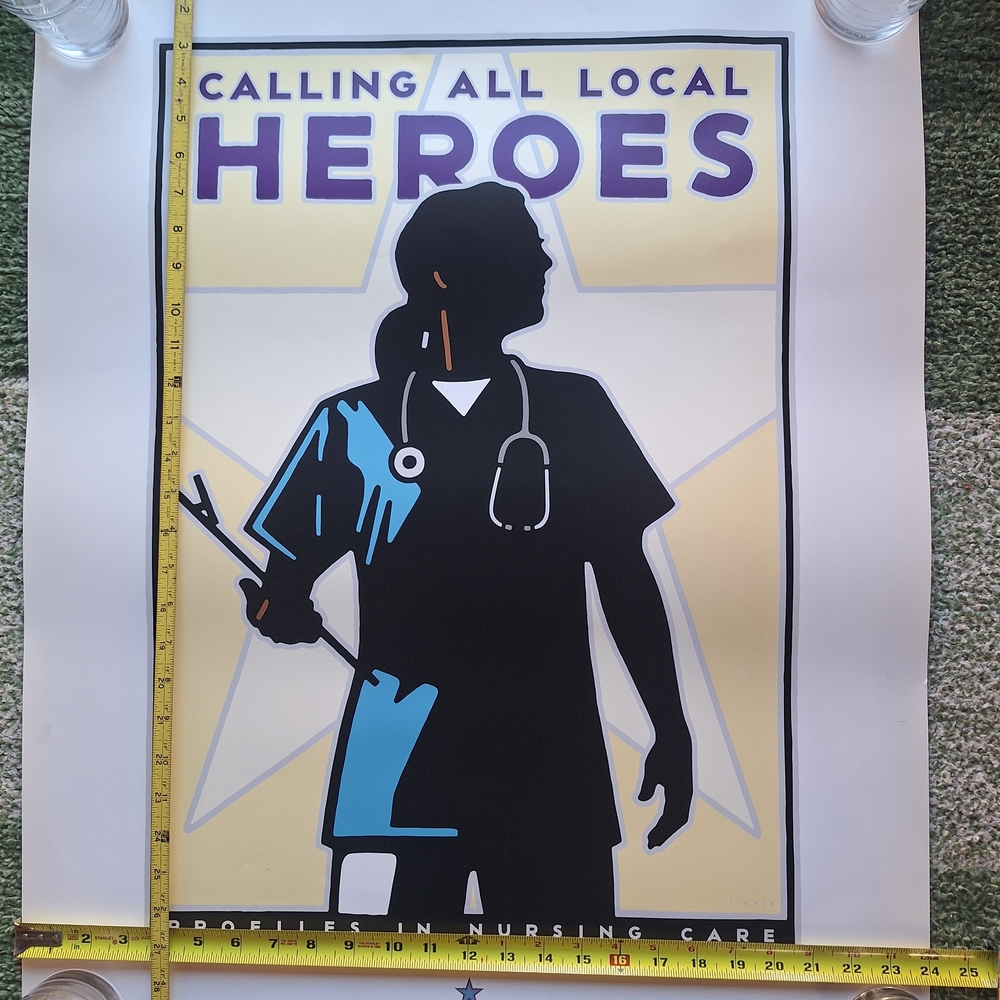 Celebrate Nursing Local Heroes Art Print - Black, Blue, Purple